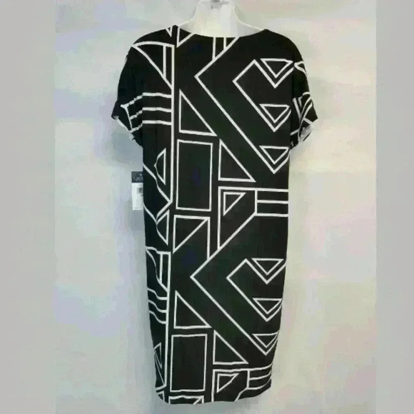 Ralph Lauren Women's Black Art Deco Print Dress - Picture 3 of 5